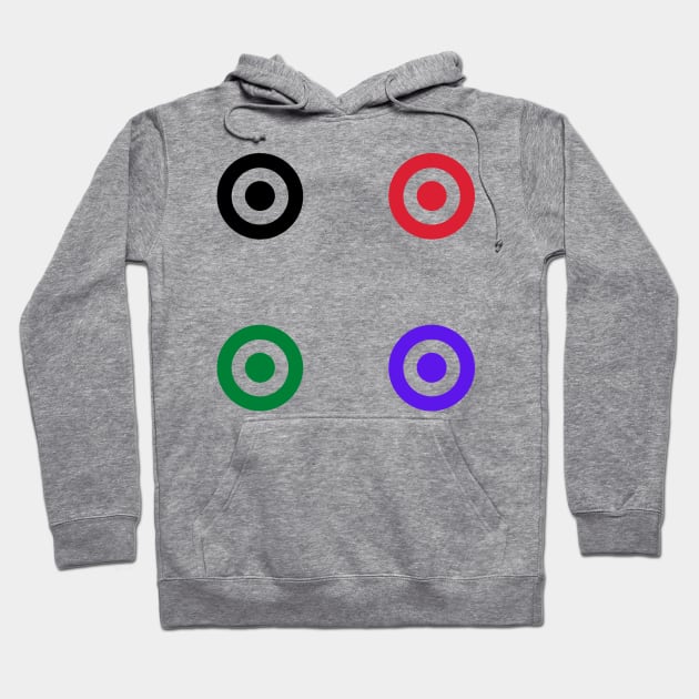 red blue black green target archery design Hoodie by Artistic_st